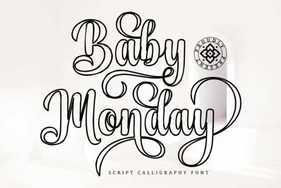 Elevate Your Craft Projects with the Baby Monday Outline Typeface